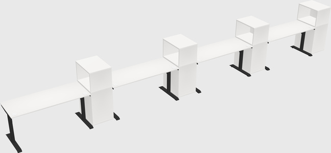 Dual motor electric desk w/cabinet