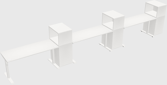 Dual motor electric desk w/cabinet