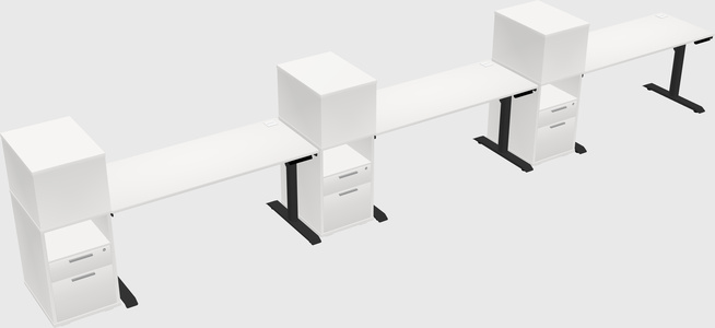 Dual motor electric desk w/cabinet