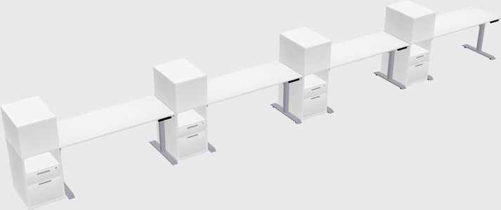 Dual motor electric desk w/cabinet