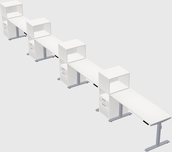 Dual motor electric desk w/cabinet