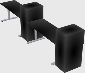 Dual motor electric desk w/cabinet