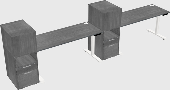 Dual motor electric desk w/cabinet