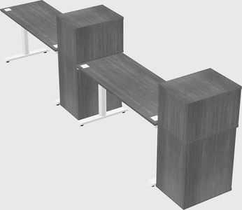 Dual motor electric desk w/cabinet