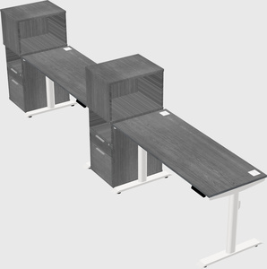 Dual motor electric desk w/cabinet