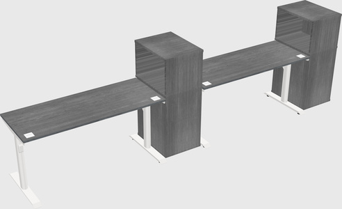 Dual motor electric desk w/cabinet