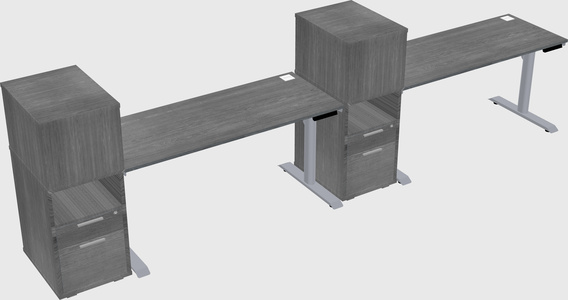 Dual motor electric desk w/cabinet