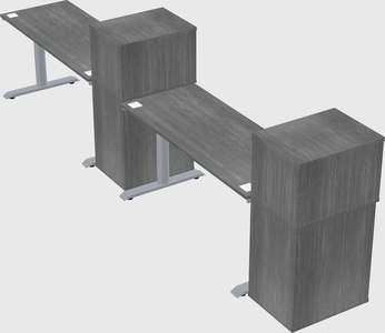 Dual motor electric desk w/cabinet