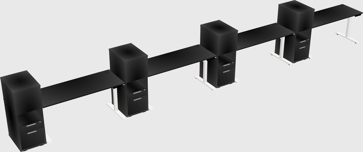 Dual Motor Electric Desk W/cabinet