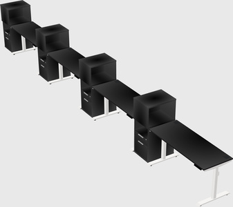 Dual motor electric desk w/cabinet