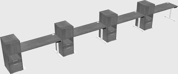 Dual motor electric desk w/cabinet