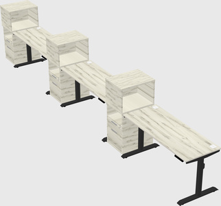 Dual motor electric desk w/cabinet