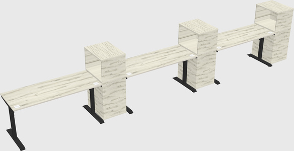 Dual motor electric desk w/cabinet