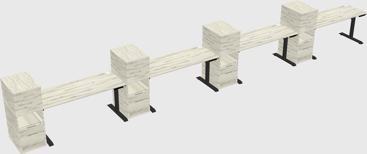 Dual motor electric desk w/cabinet