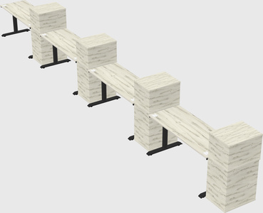 Dual motor electric desk w/cabinet