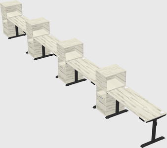 Dual motor electric desk w/cabinet