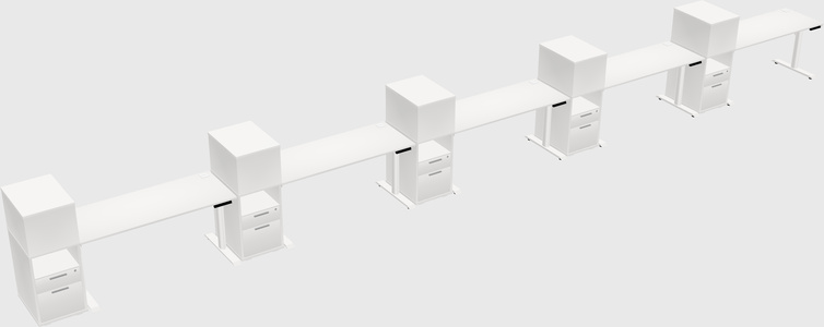 Dual motor electric desk w/cabinet