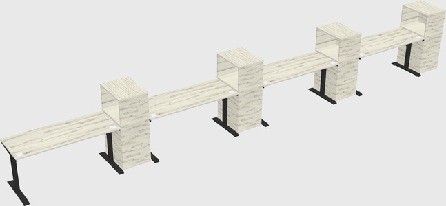 Dual motor electric desk w/cabinet