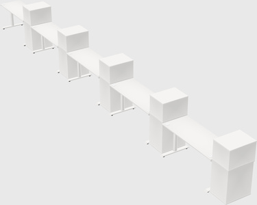 Dual motor electric desk w/cabinet