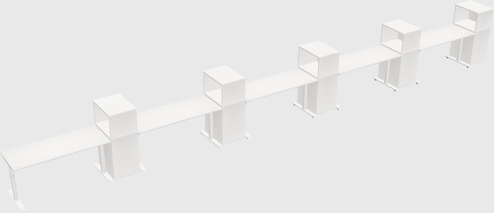 Dual motor electric desk w/cabinet