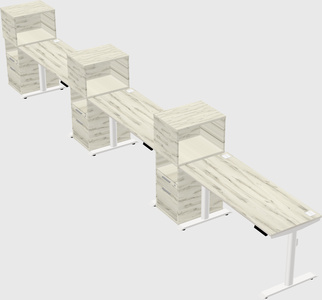 Dual motor electric desk w/cabinet