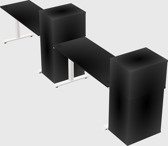 Dual motor electric desk w/cabinet
