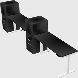Dual motor electric desk w/cabinet