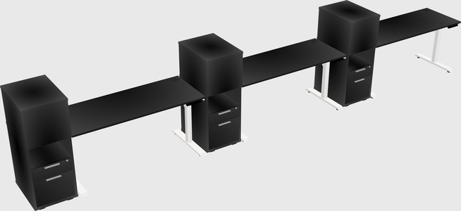 Dual Motor Electric Desk W/cabinet