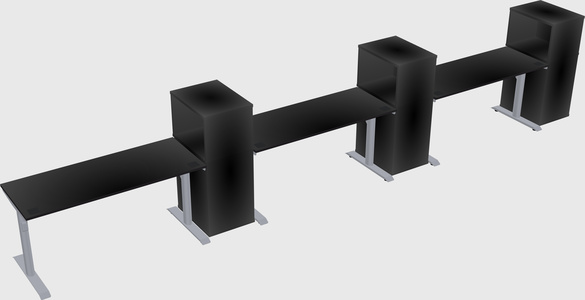 Dual motor electric desk w/cabinet