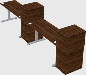 Dual motor electric desk w/cabinet