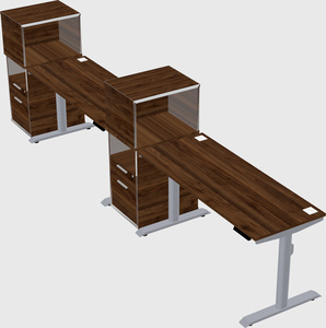 Dual motor electric desk w/cabinet
