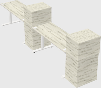Dual motor electric desk w/cabinet