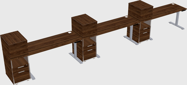Dual motor electric desk w/cabinet
