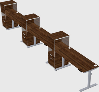 Dual motor electric desk w/cabinet
