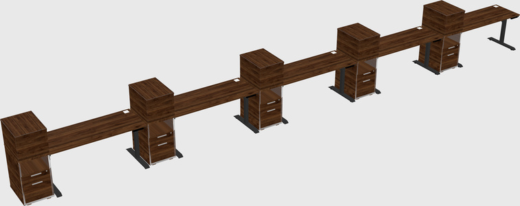 Dual motor electric desk w/cabinet
