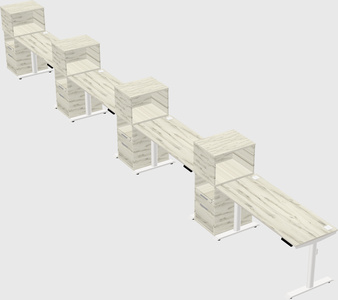 Dual motor electric desk w/cabinet
