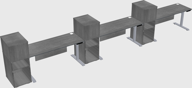 Dual motor electric desk w/cabinet
