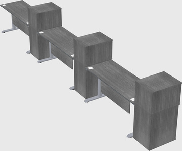 Dual motor electric desk w/cabinet