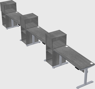 Dual motor electric desk w/cabinet