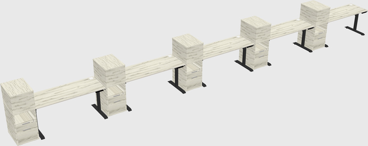 Dual motor electric desk w/cabinet