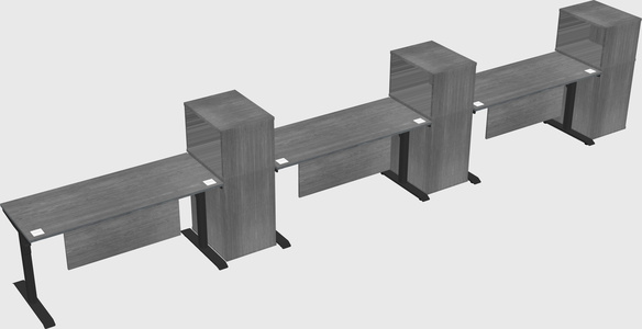 Dual motor electric desk w/cabinet