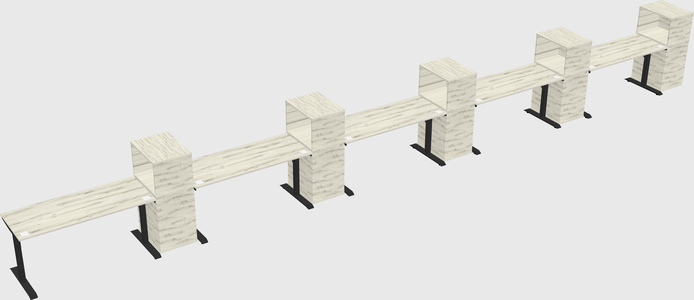 Dual motor electric desk w/cabinet