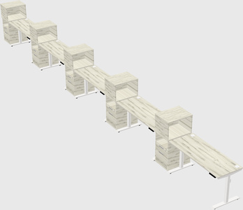 Dual motor electric desk w/cabinet