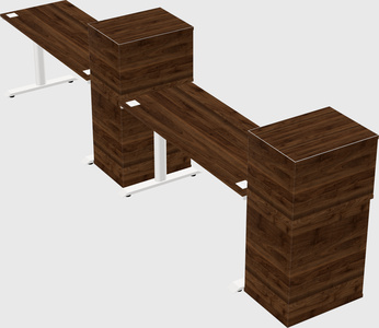 Dual motor electric desk w/cabinet