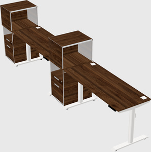 Dual motor electric desk w/cabinet