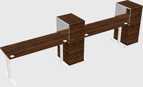 Dual motor electric desk w/cabinet
