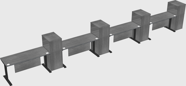 Dual motor electric desk w/cabinet