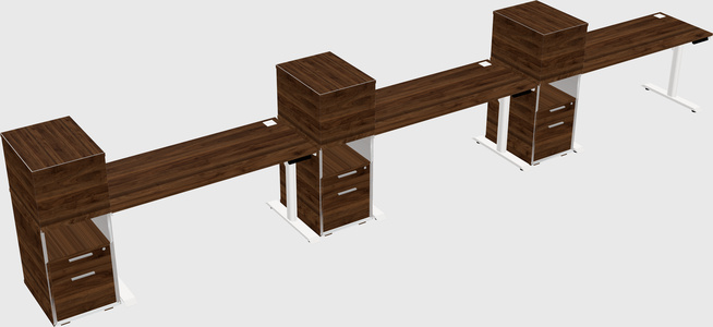 Dual Motor Electric Desk W/cabinet