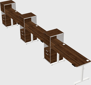 Dual motor electric desk w/cabinet
