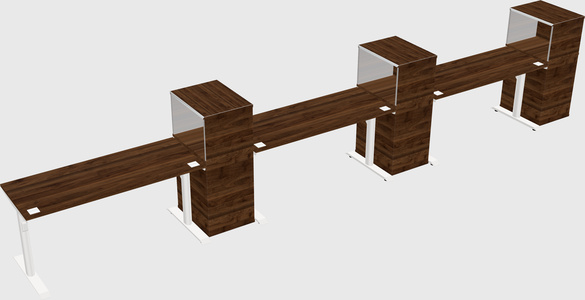 Dual motor electric desk w/cabinet